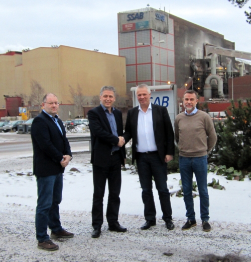 Fra venstre: Jens Munk Nielsen, Arne Stubberup Sanistål, Claus Haug og Jesper Ryhl, SSAB Danmark.